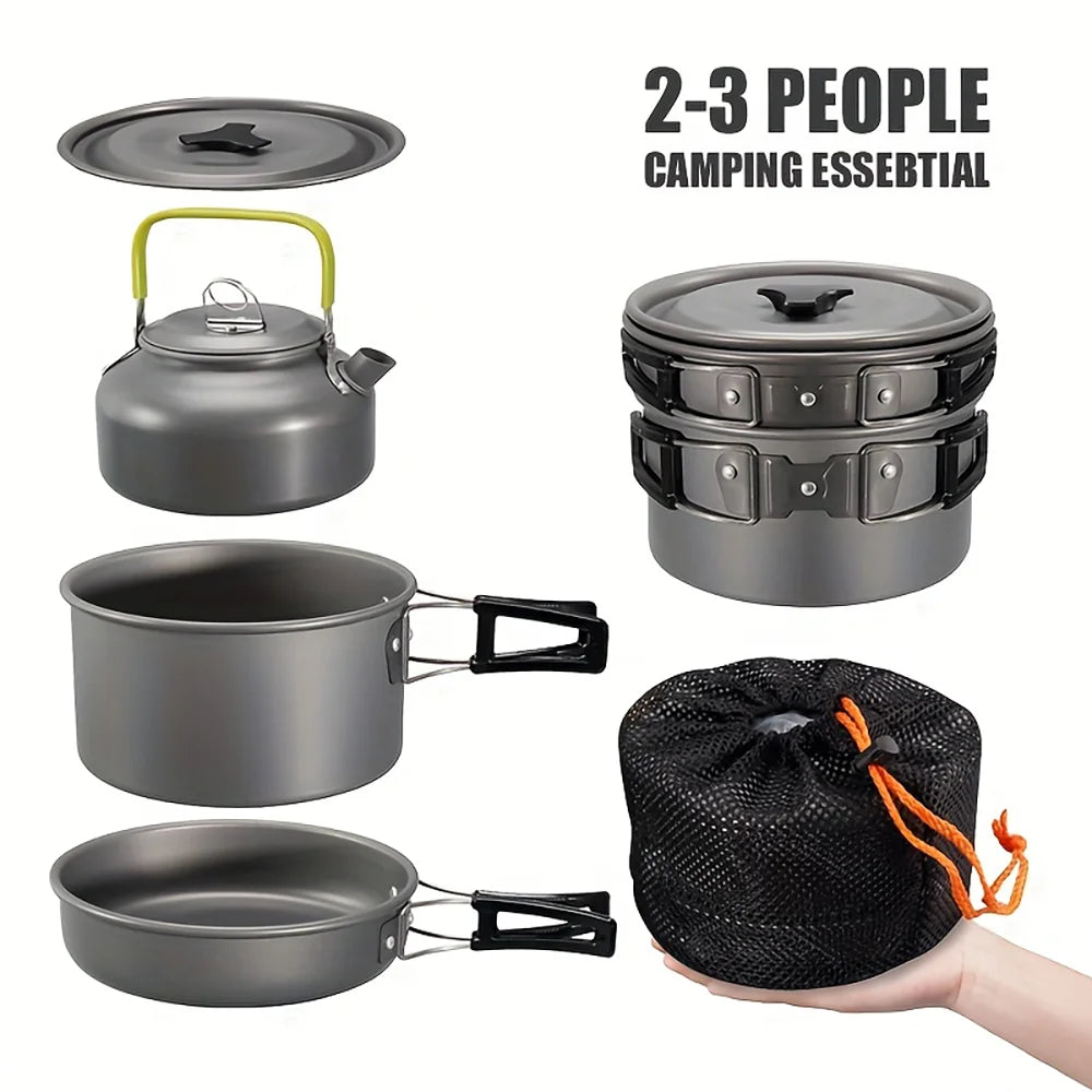 Portable Nonstick Camping Cookware Set for Hiking Outdoor Adventures