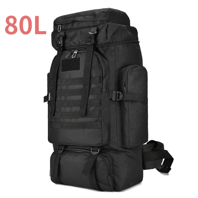 80L Tactical Backpack for Hiking Camping Travel Adventures