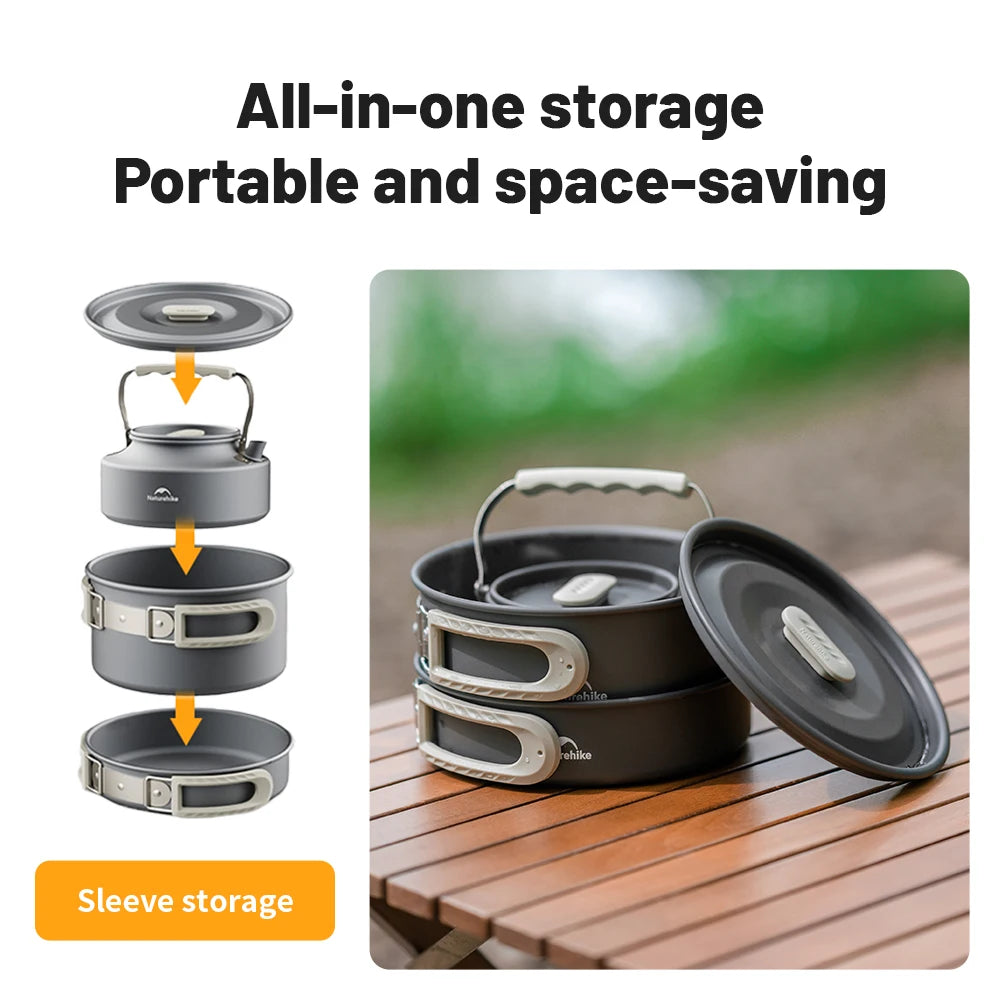 Portable Camping Cookware Kit for Outdoor Picnic Cooking Adventures