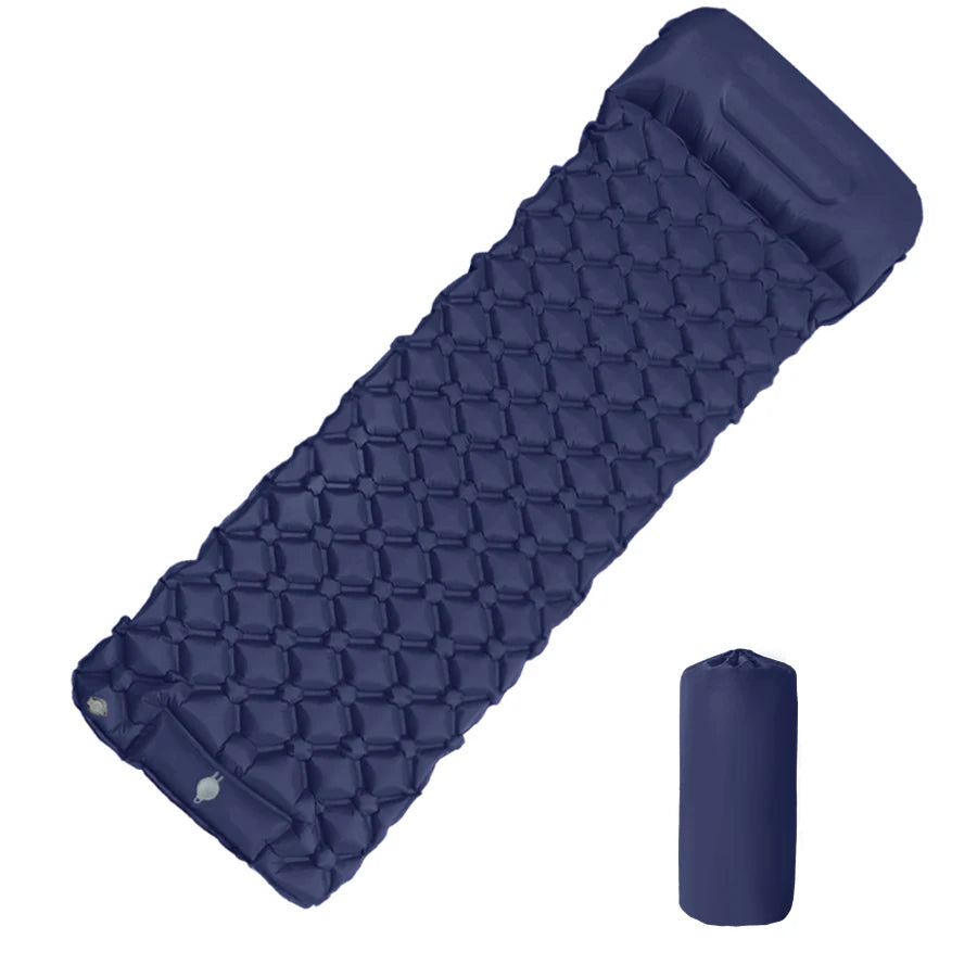 Ultralight Inflatable Camping Sleeping Pad with Built-In Pillow
