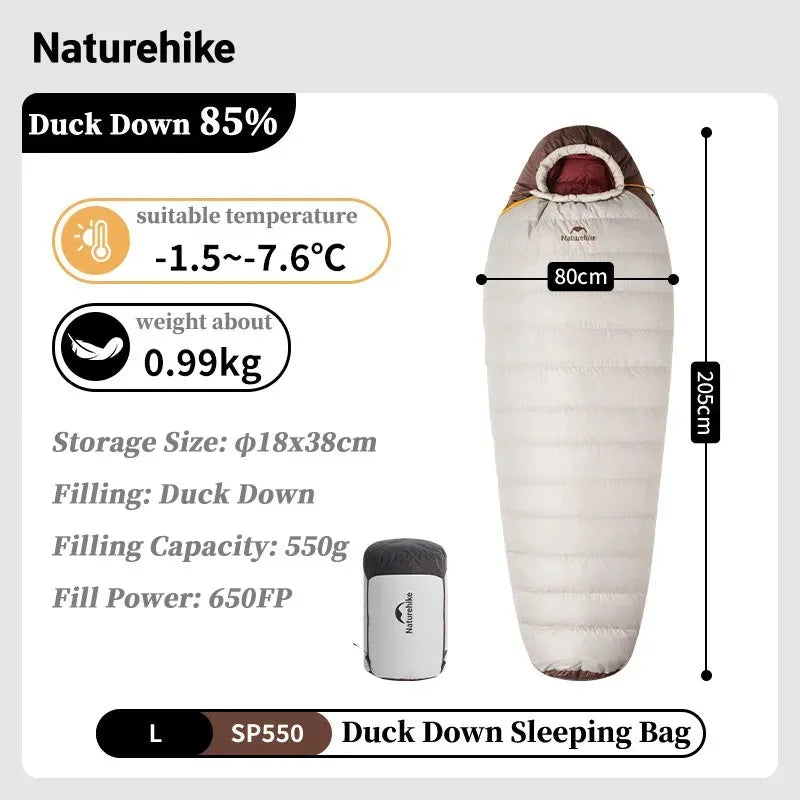 Ultralight Duck Down Sleeping Bag for Four-Season Outdoor Adventures