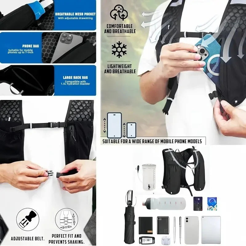 Lightweight Hydration Vest Backpack for Running Hiking Cycling Adventures