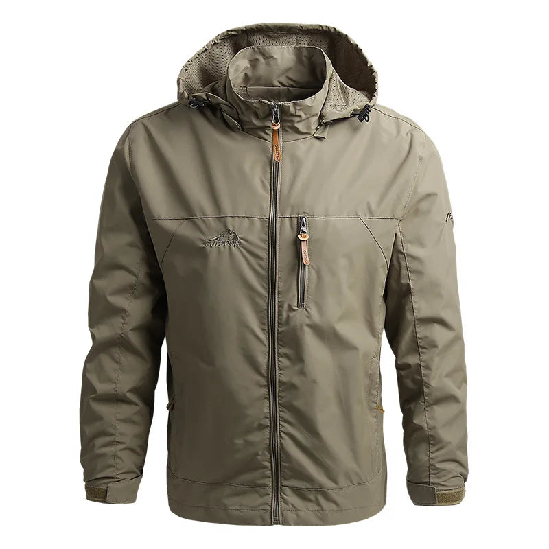 Men’s Waterproof Tactical Windbreaker for Outdoor Climbing Adventures