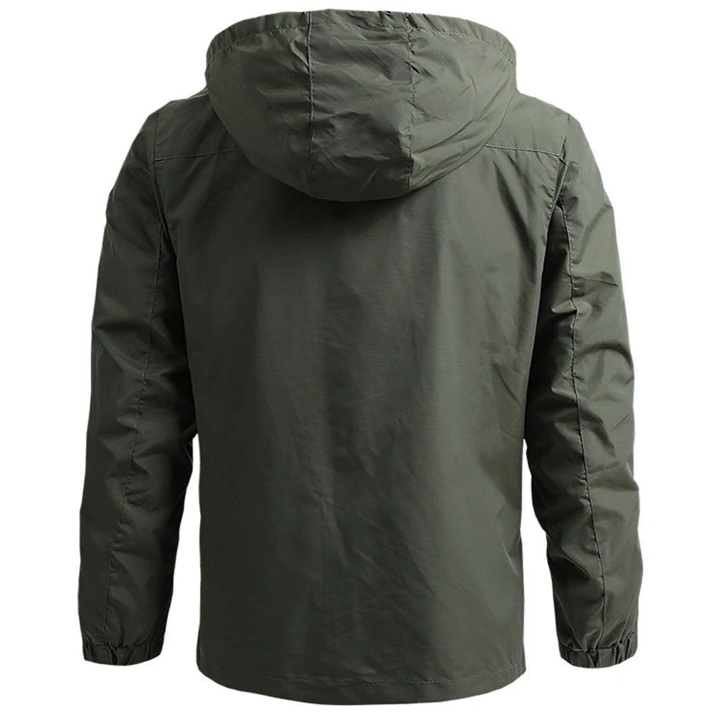 Men’s Waterproof Tactical Windbreaker for Outdoor Climbing Adventures