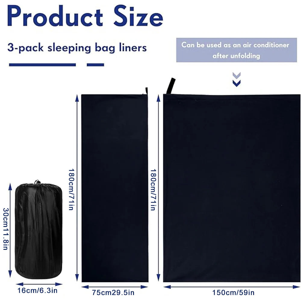 Portable Fleece Sleeping Bag Liner for Camping Travel Adventures