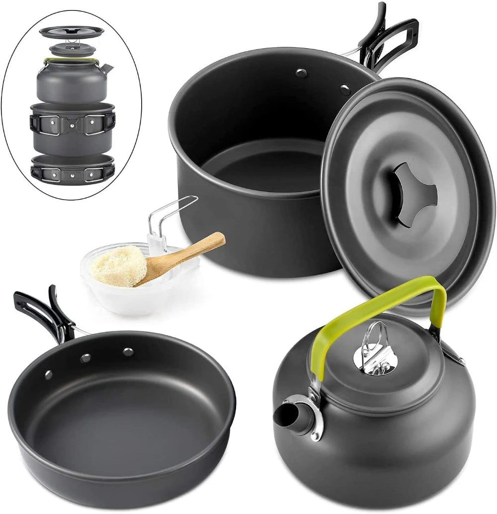 Portable Nonstick Camping Cookware Set for Hiking Outdoor Adventures