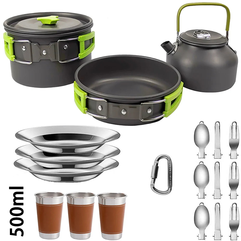 Nonstick Camping Cookware Set for Outdoor Picnic Travel Adventures