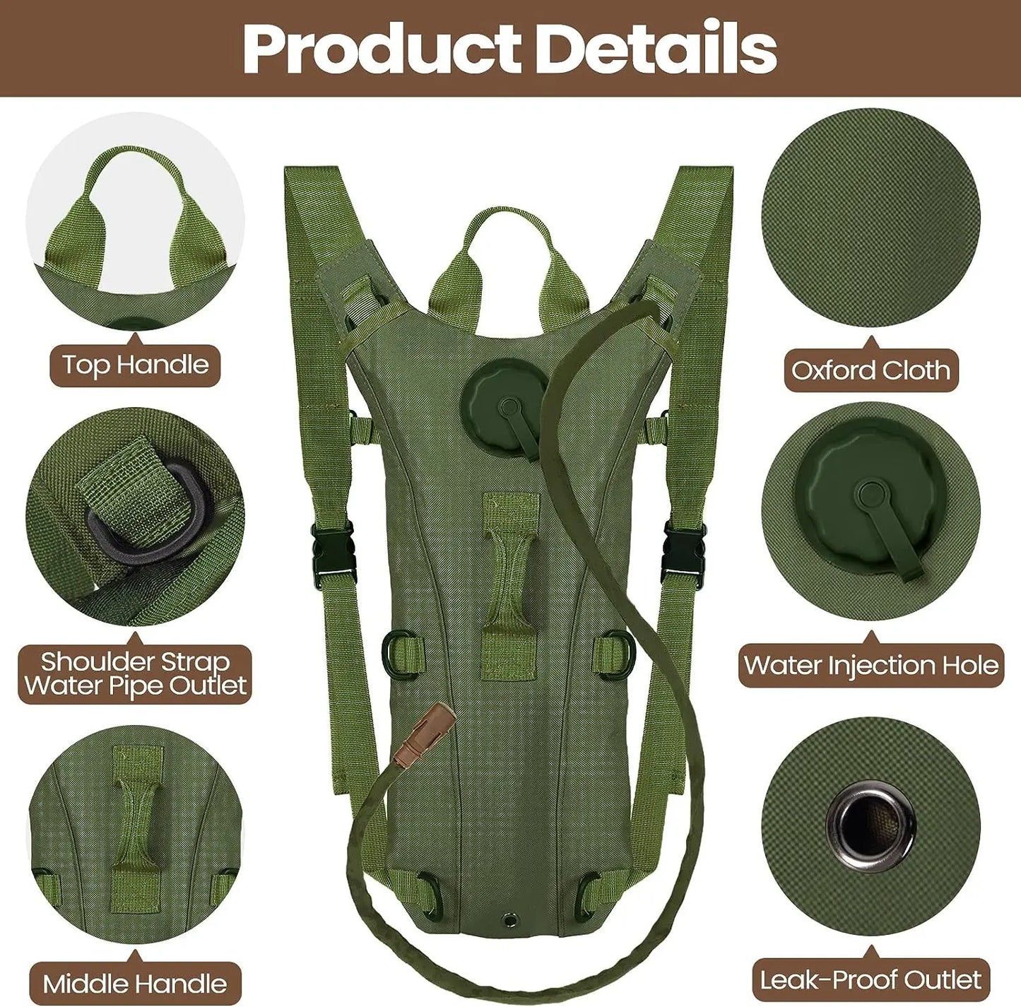 Waterproof Hydration Backpack with 3L Bladder for Outdoor Adventures