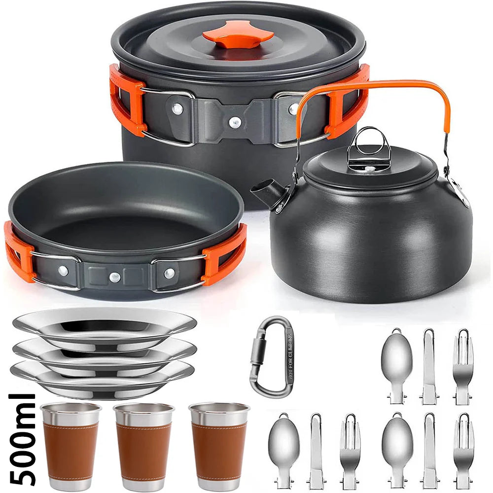 Nonstick Camping Cookware Set for Outdoor Picnic Travel Adventures