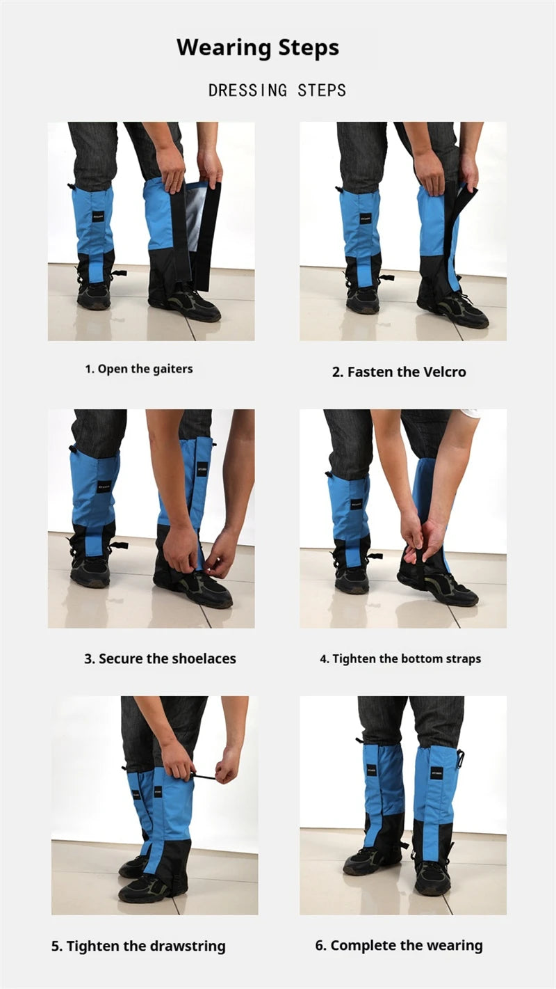 Waterproof Hiking Gaiters for Camping Skiing Outdoor Travel Adventures