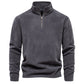 Men’s Warm Fleece Jacket with Zipper Neck Pullover Design