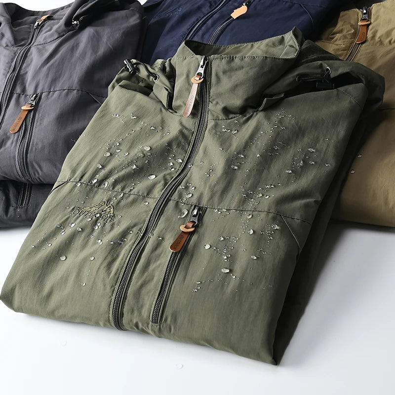 Men’s Waterproof Tactical Windbreaker for Outdoor Climbing Adventures