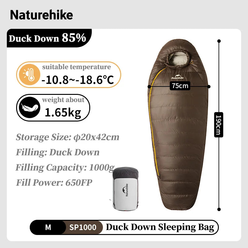 Ultralight Duck Down Sleeping Bag for Four-Season Outdoor Adventures