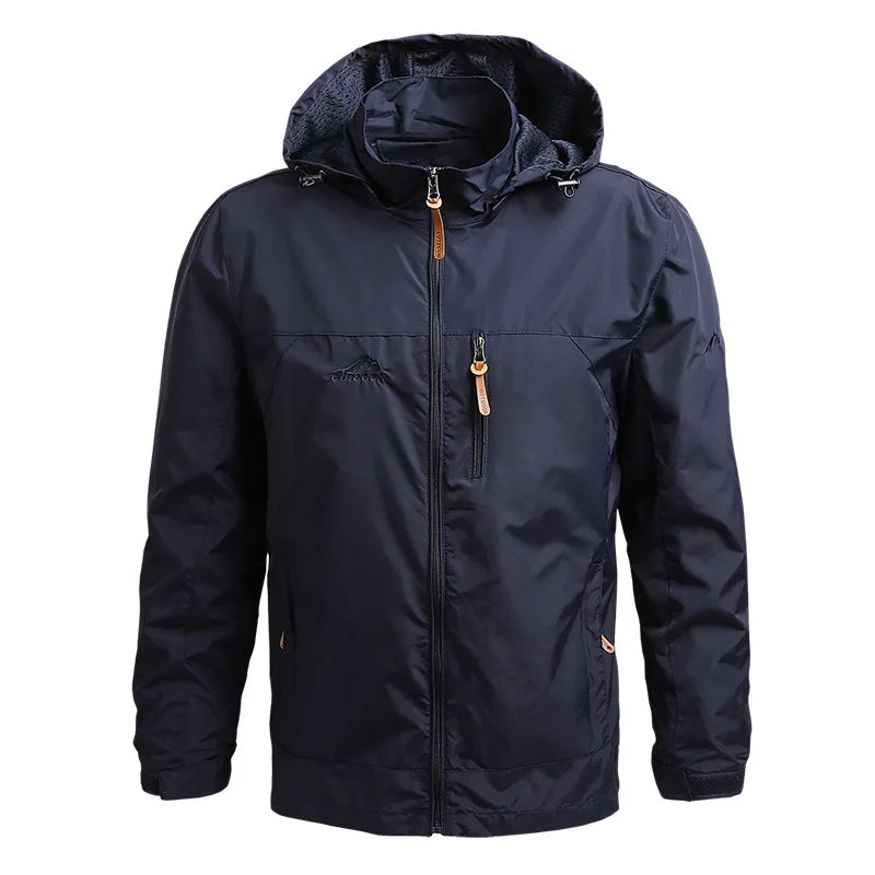 Men’s Waterproof Tactical Windbreaker for Outdoor Climbing Adventures