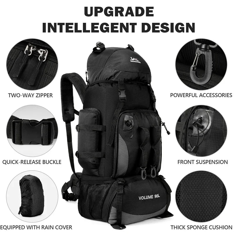 90L Waterproof Hiking Backpack for Camping Travel Adventures