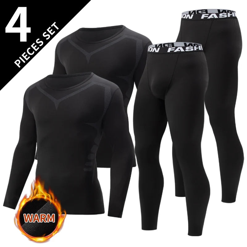 Men’s Thermal Underwear Set for Winter Sports Fitness Activities