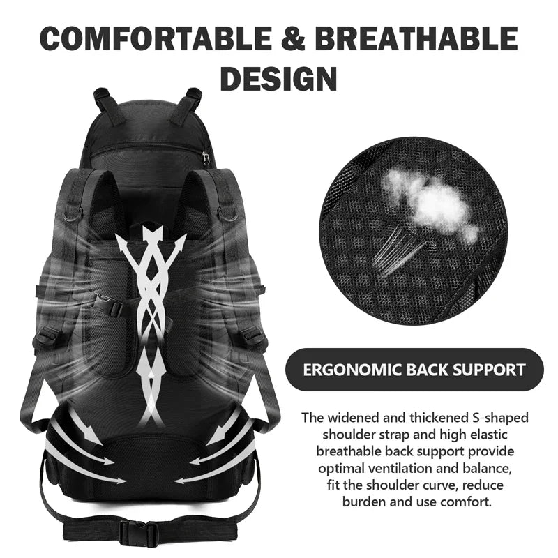 90L Waterproof Hiking Backpack for Camping Travel Adventures